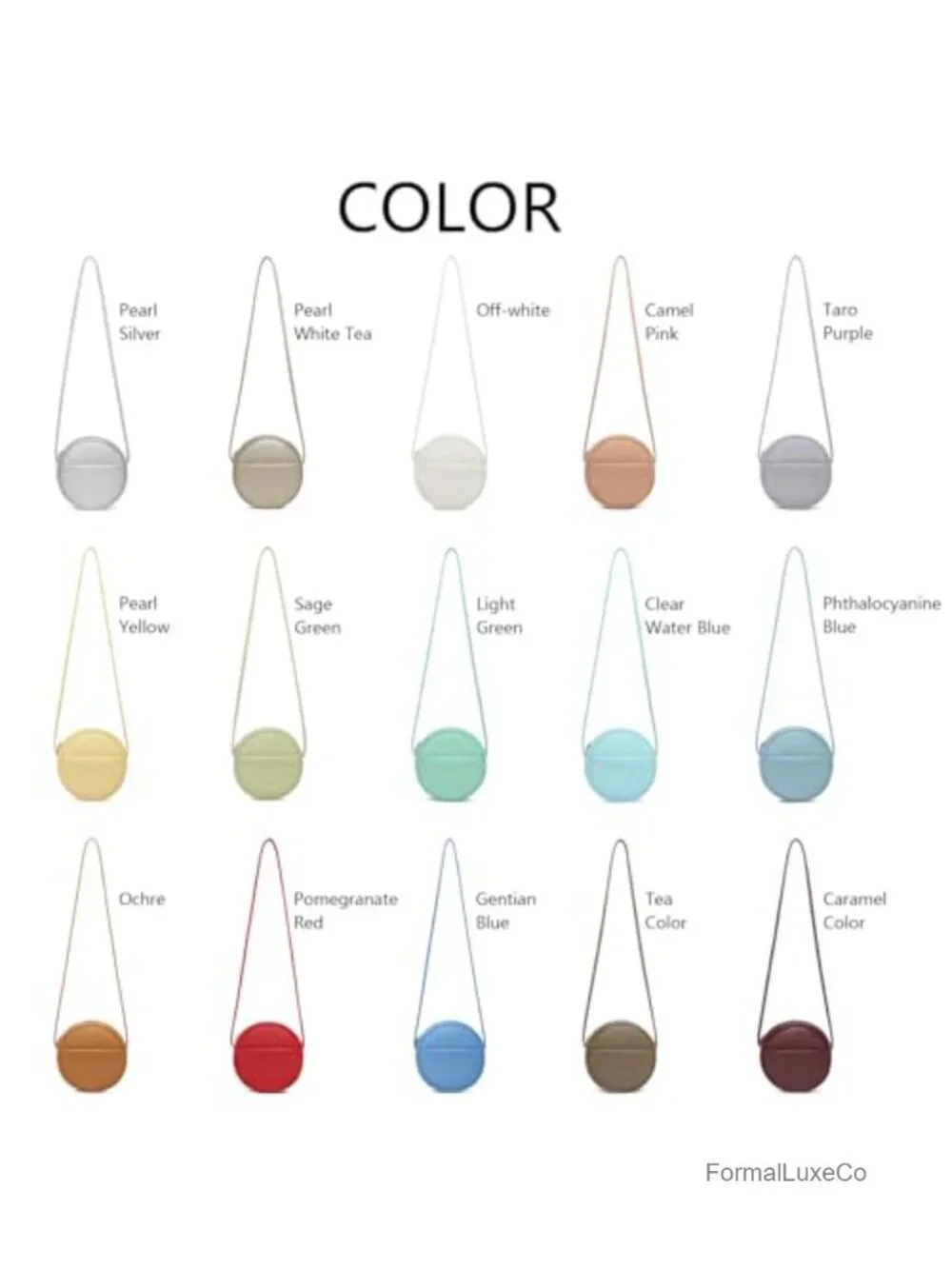 PU Leather Round Crossbody Bag with Adjustable Strap
